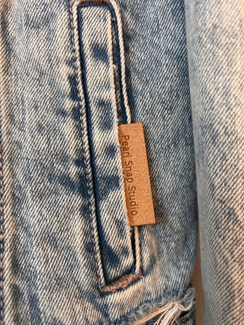 Old Navy Light Wash Denim Jacket with Colorful Embroidery sequin skull - Picture 4 of 8